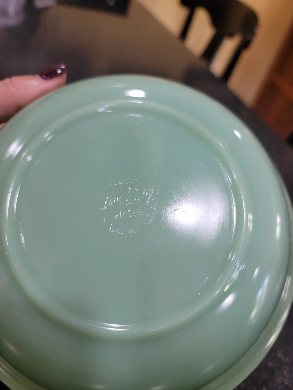Vintage Fire-King 3 Band Jadite Vegetable Bowl 8 Inch